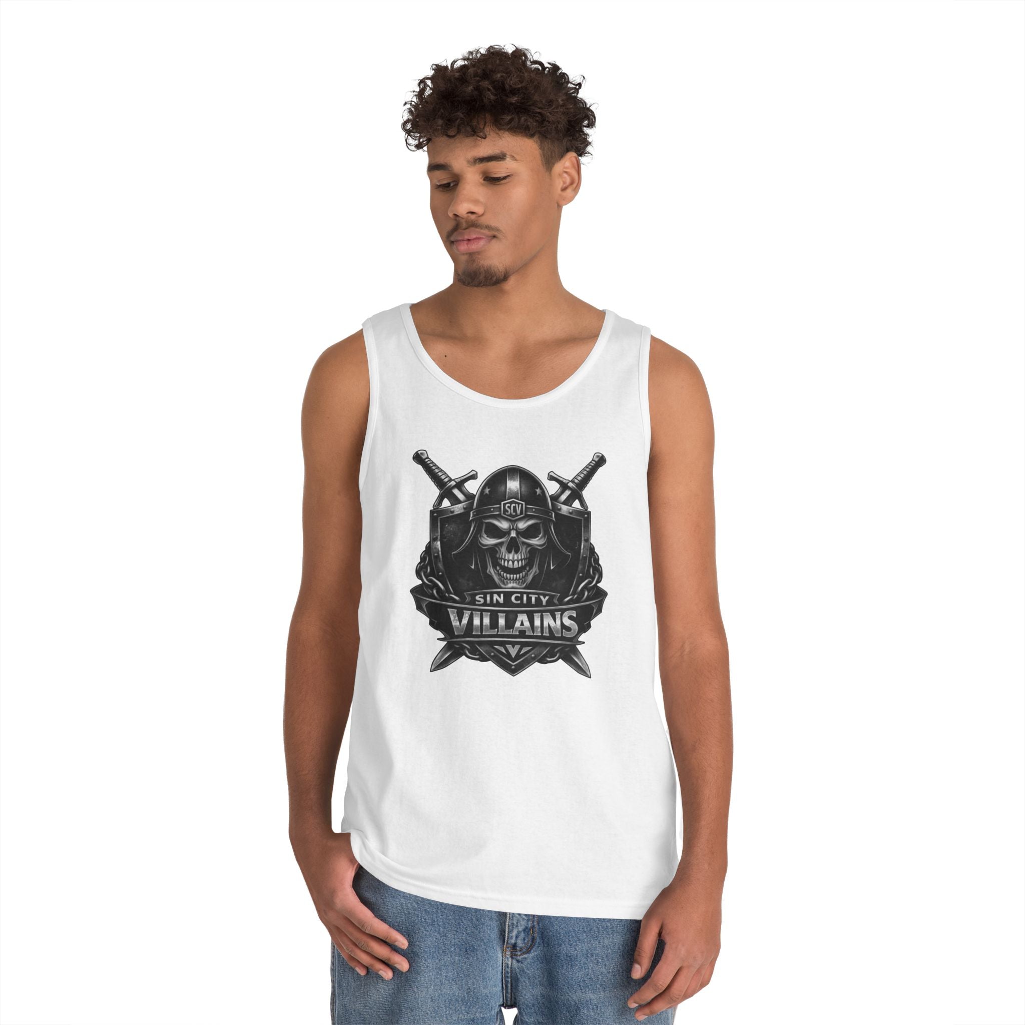 Silver & Black Skull Tank – Sin City Villains