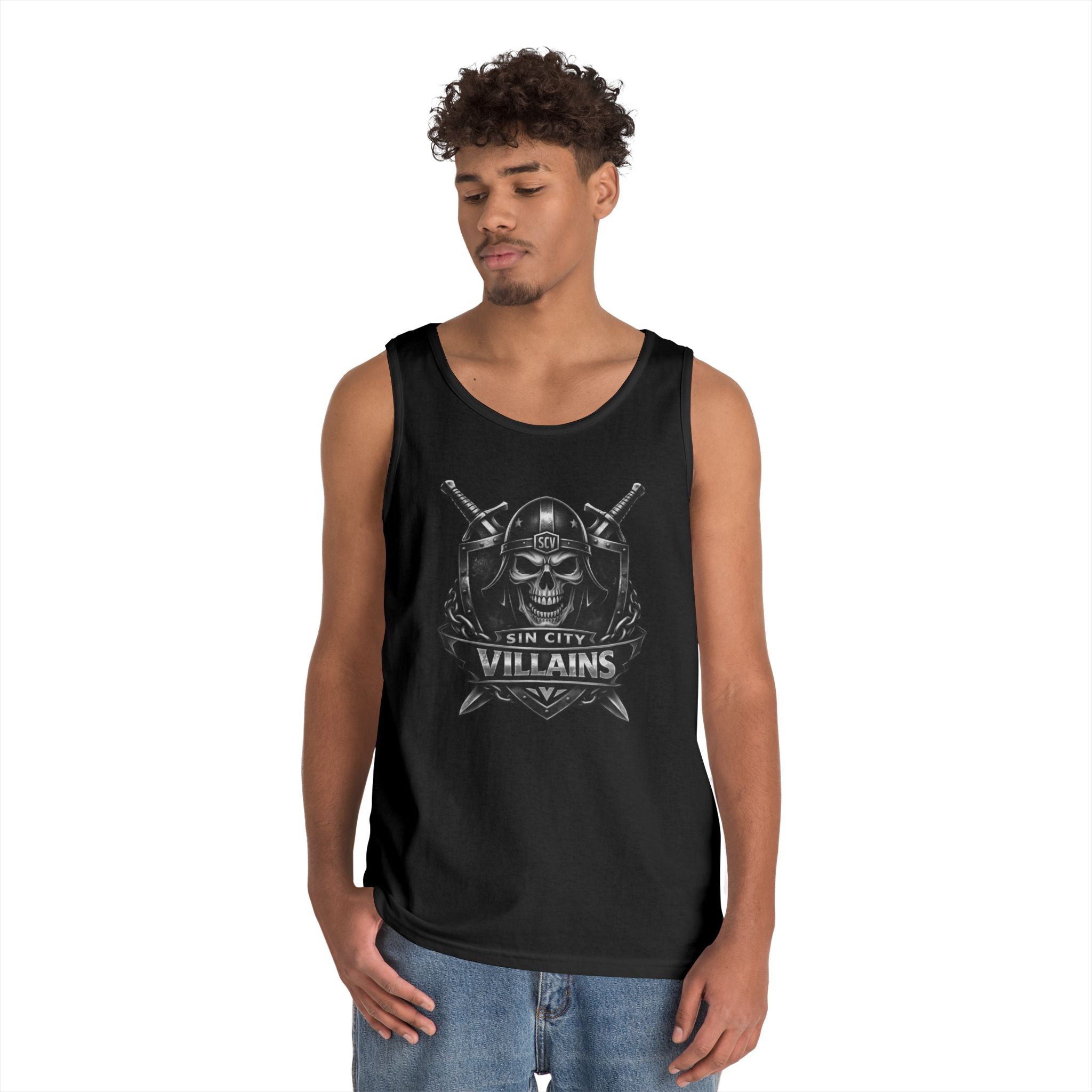 Silver & Black Skull Tank – Sin City Villains
